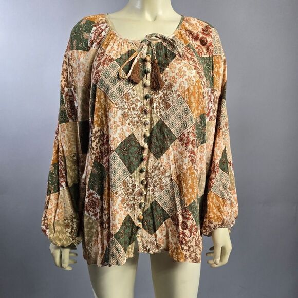 Dress Forum Small Bohemian Patchwork Blouse - Multicolor R15 - Picture 1 of 4